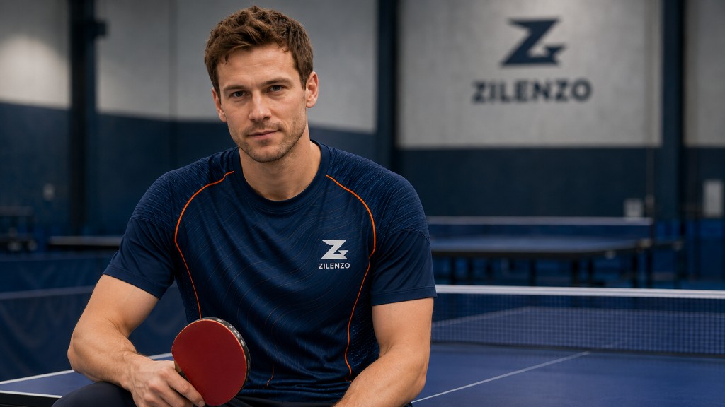 Thomas Knudsholt i Zilenzo-trøje ved bordtennisbordet