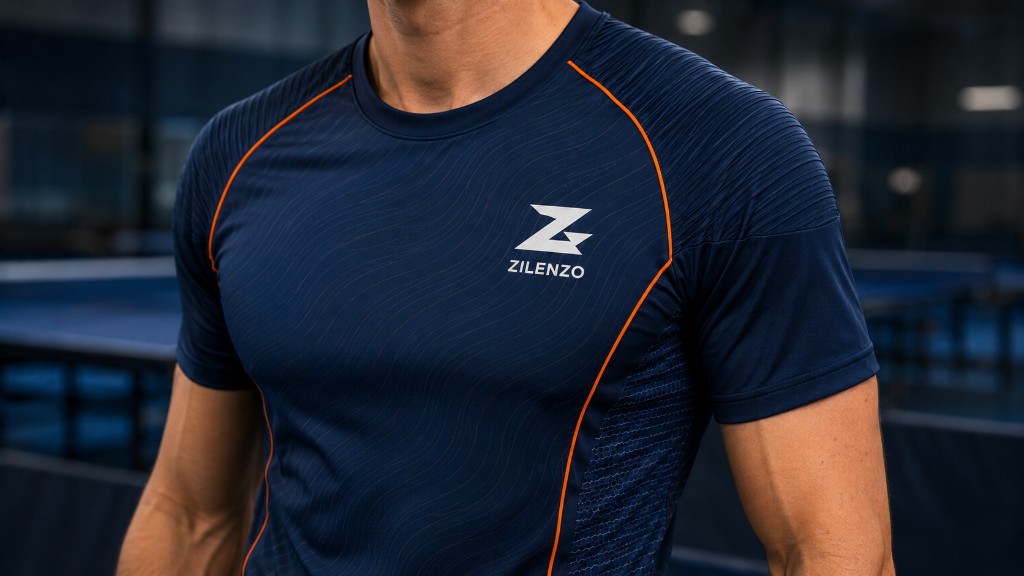 Zilenzo sportstrøje med logo og orange piping